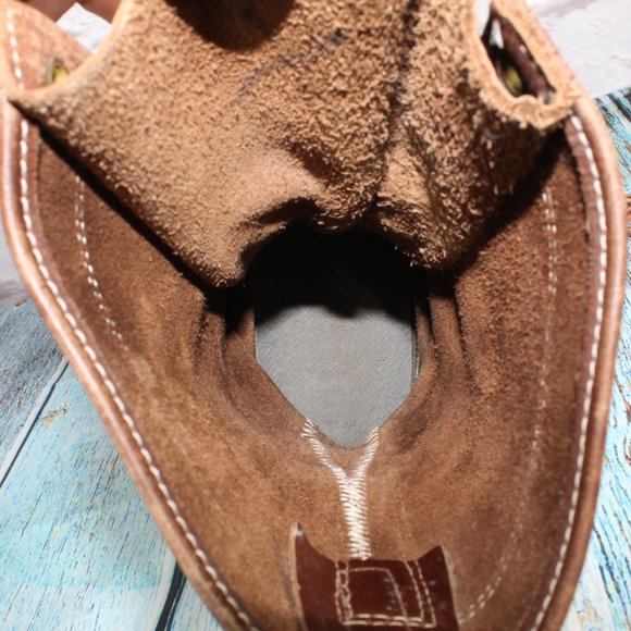 LL BEAN 11" Brown Leather Rubber Unlined Lace-up Ankle Duck Boots M 8 / L 10 - Picture 6 of 8